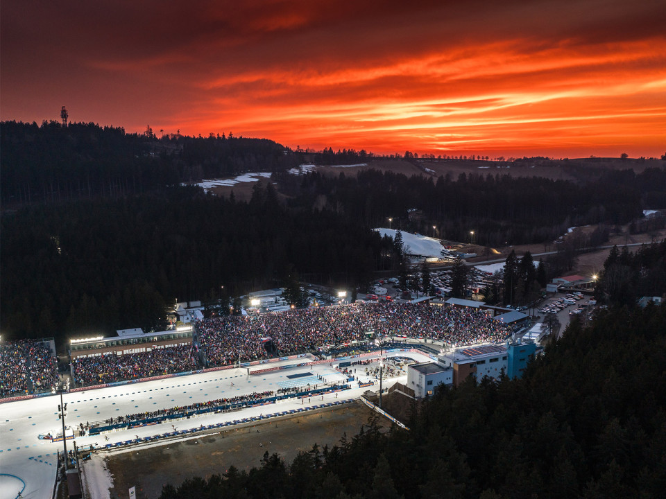 Tribuna E pro biatlonové MS ve Vysočina Areně