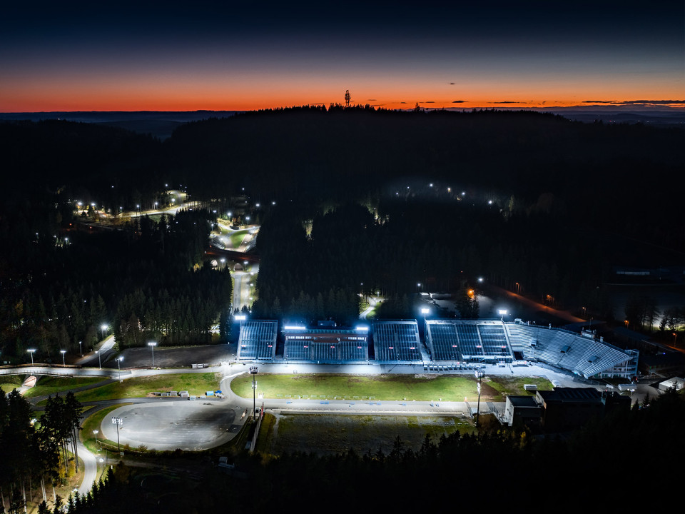 Tribuna E pro biatlonové MS ve Vysočina Areně