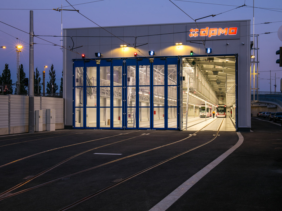 Odstavy tramvají v Jeremenkově ulici v Olomouci