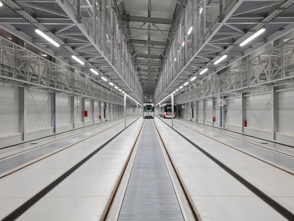 Odstavy tramvají v Jeremenkově ulici v Olomouci
