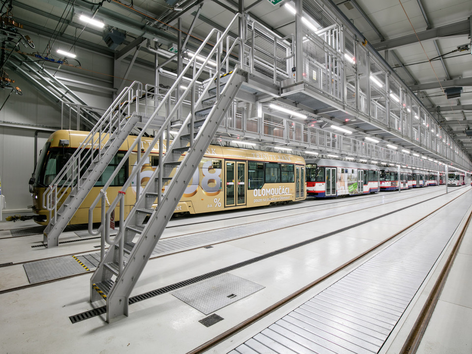Odstavy tramvají v Jeremenkově ulici v Olomouci