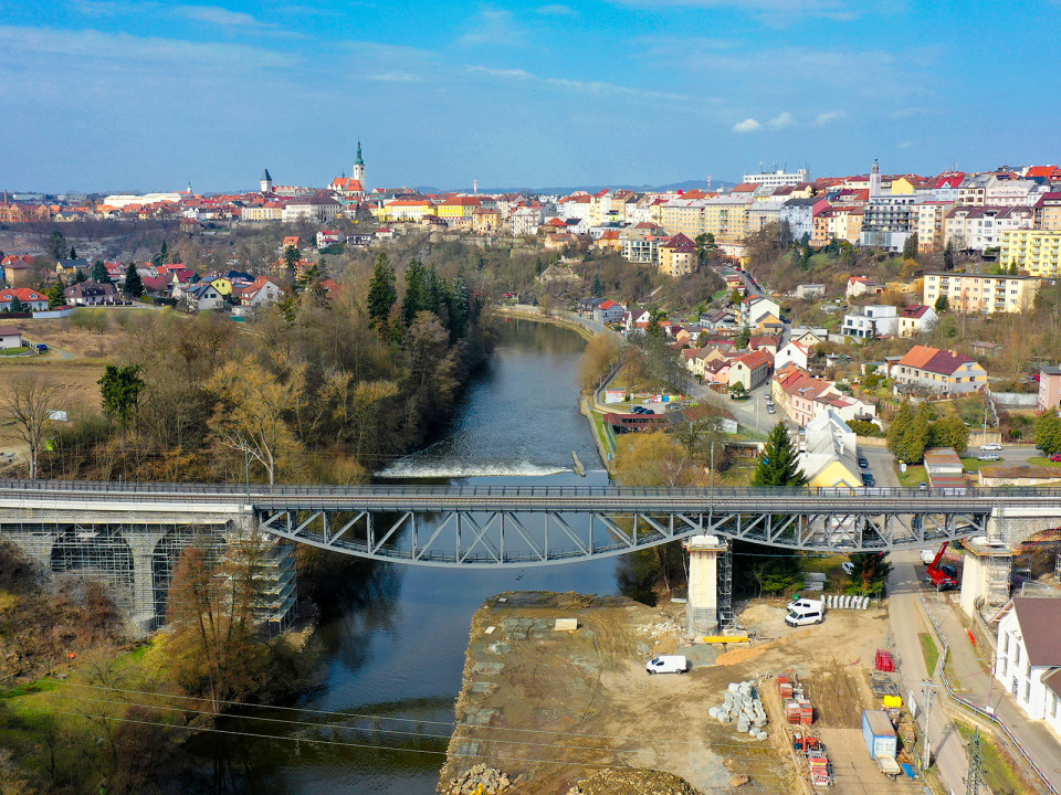 Rekonstrukce mostu v km 1,279 trati Tábor–Bechyně