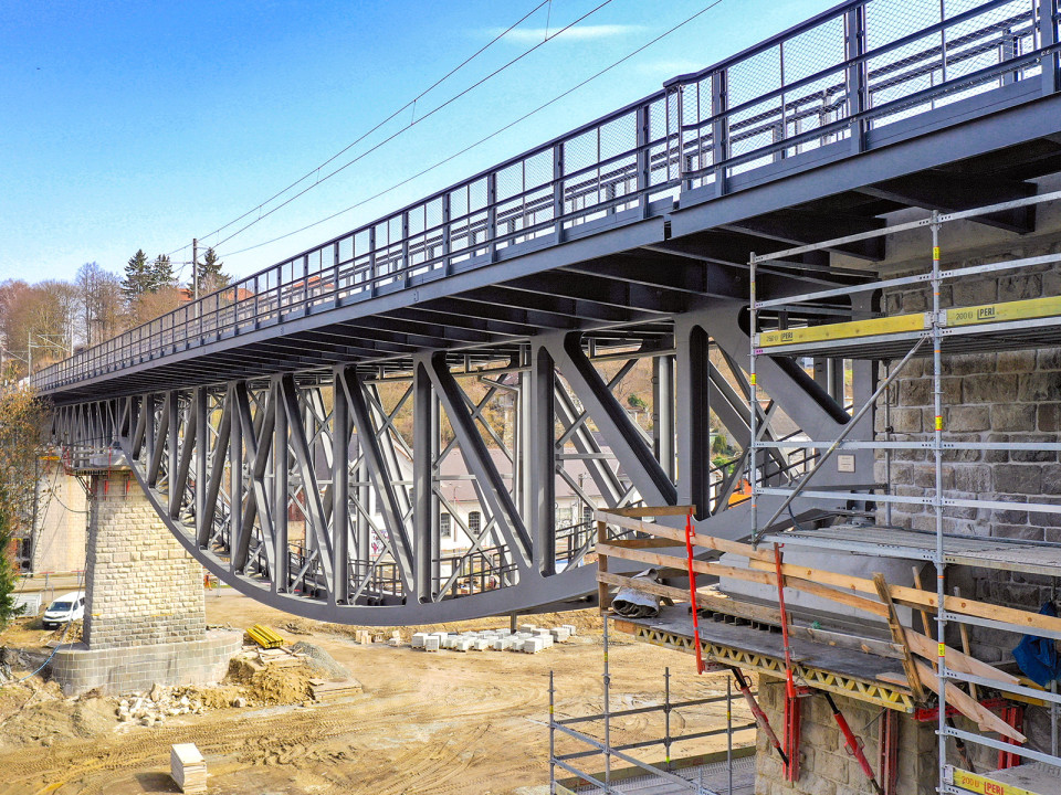 Rekonstrukce mostu v km 1,279 trati Tábor–Bechyně